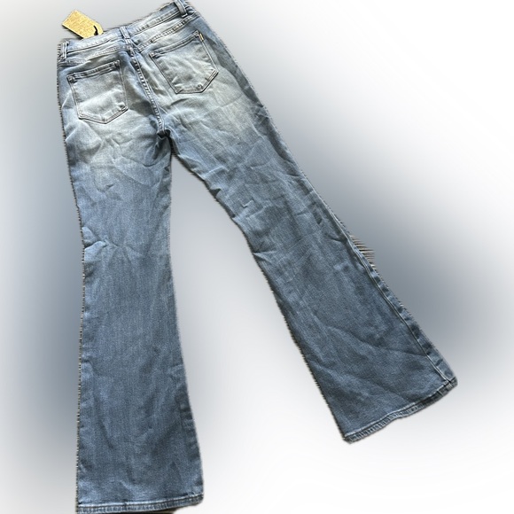 🆕Vibrant M.I.U Ripped Flare Jeans High Waist Stretch Denim Size 9 (w28) - Picture 6 of 7